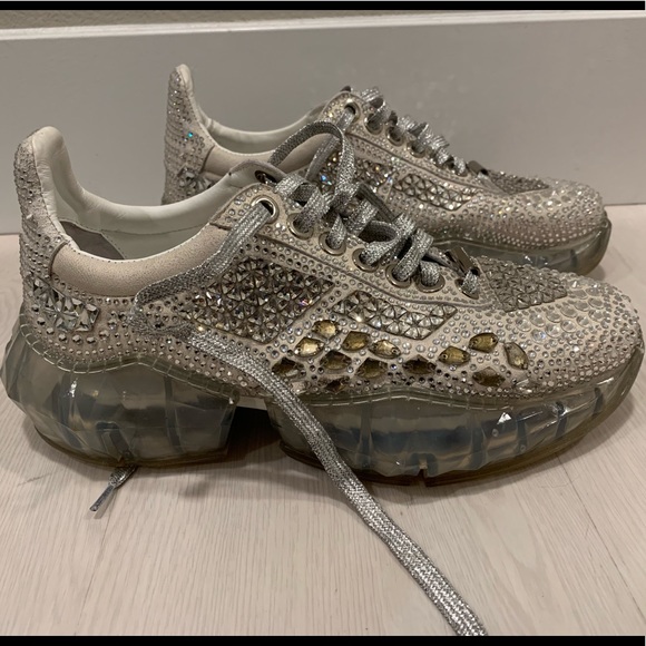 Jimmy Choo Crystal ShimmerTrainers w/ Crystal Details Size 39 (9 US) Women’s
